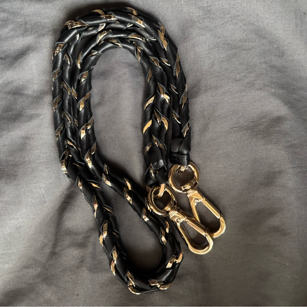 MZ Wallace Chain Link Leather Shoulder  Strap